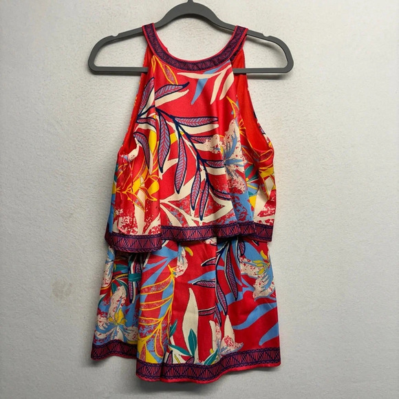 Flying Tomato Romper Tiered Red M Shorts Halter - Picture 1 of 7